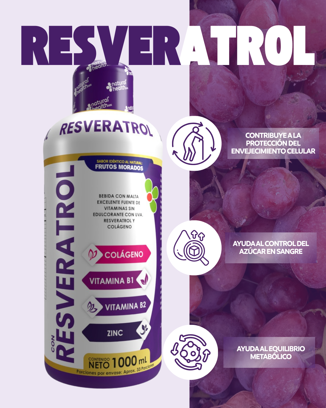 Resveratrol Liquido X1000ml Con Invima